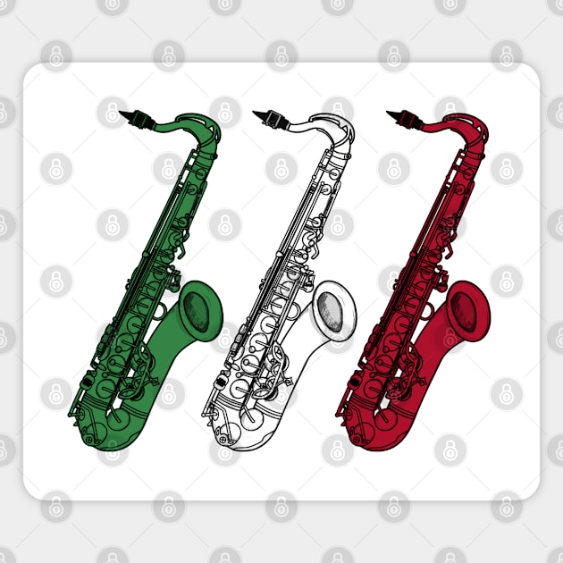 Saxophone Italian Flag Saxophonist Sax Player Italy Magnet by doodlerob